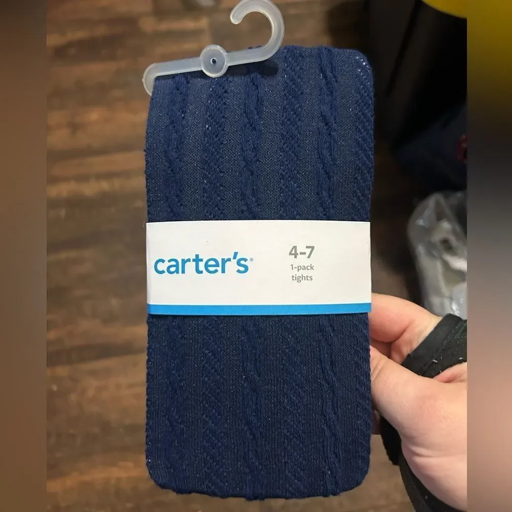 Girls Carter’s Navy Blue Tights NWT